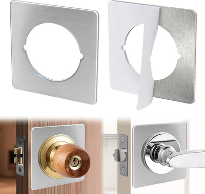 2 Pzas Placas Níquel Satinado Refuerzo Puerta Acero Inox