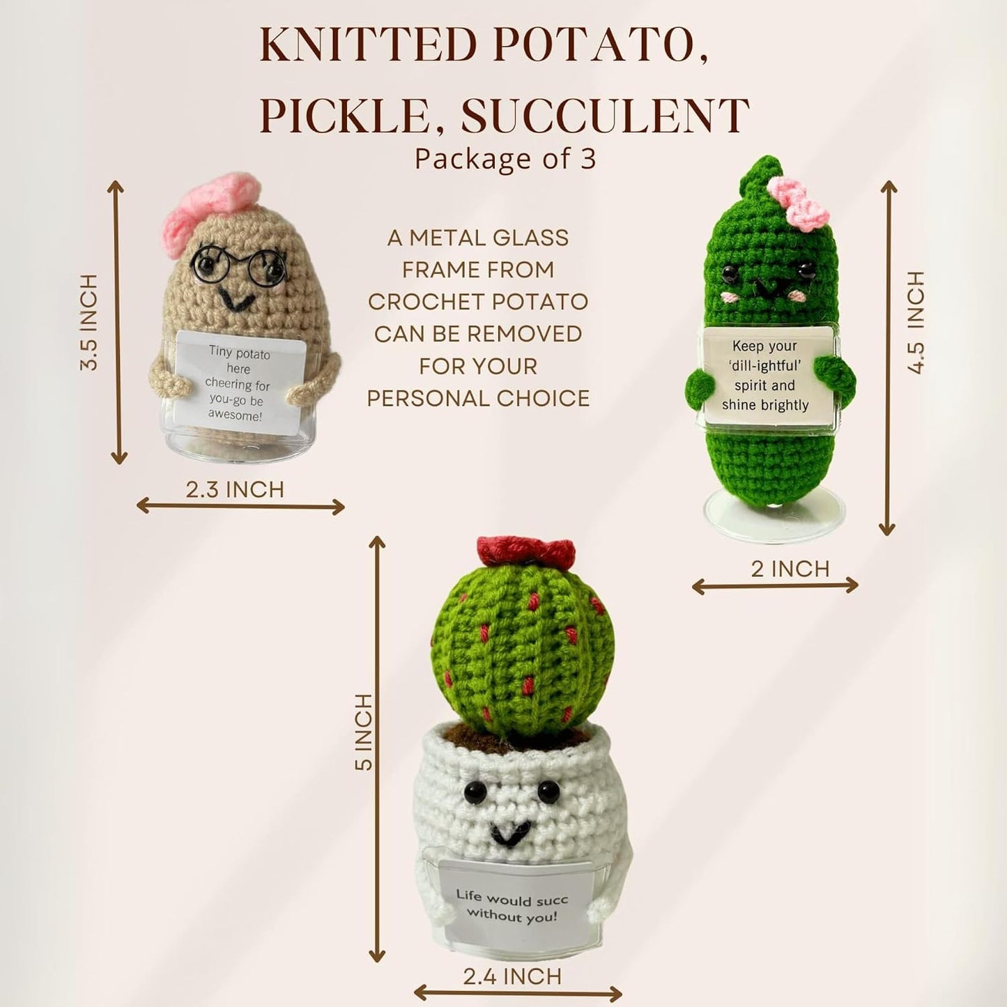 Escultura crochet pepino soporte regalo navidad