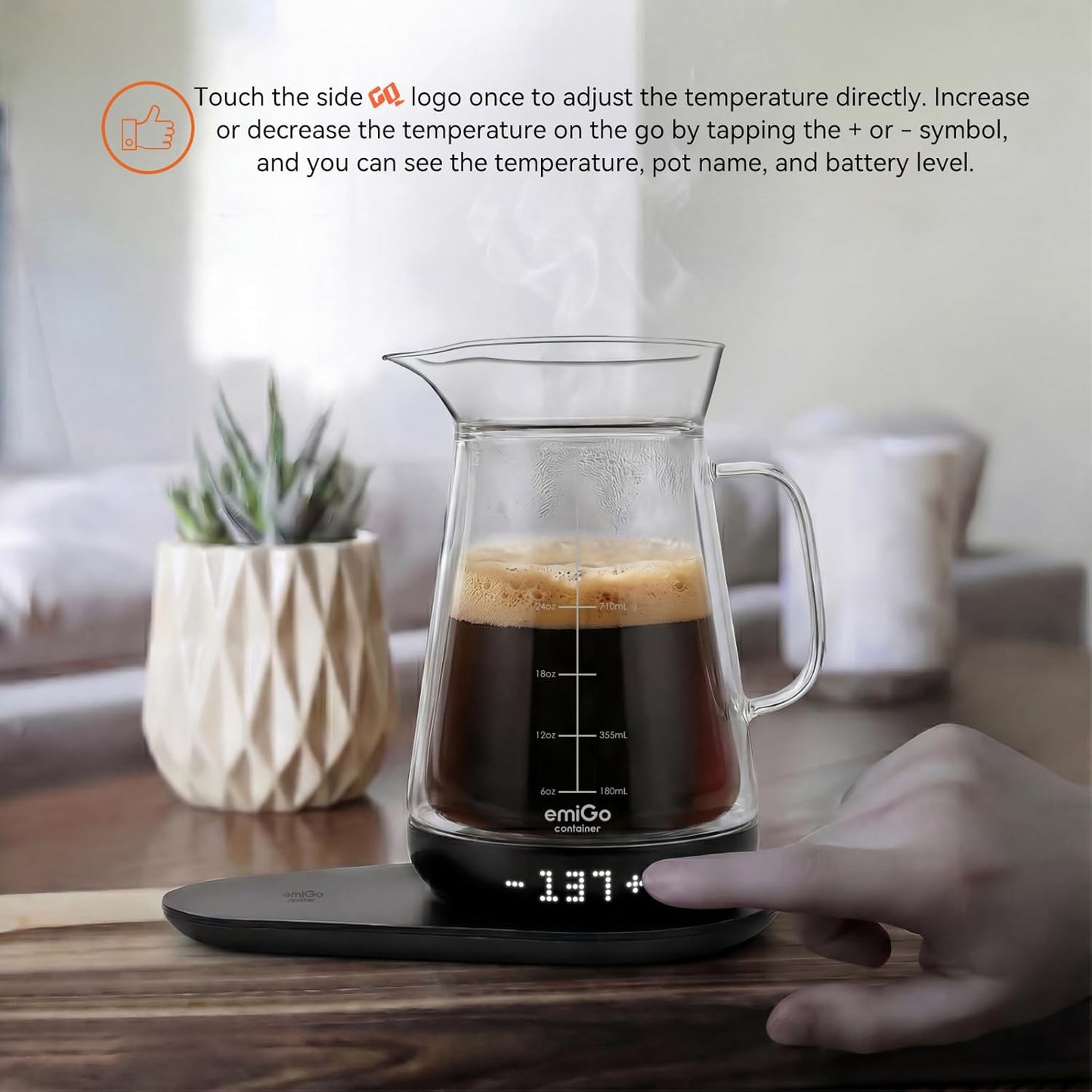 Cafetera inteligente 36oz jarra vidrio Bluetooth