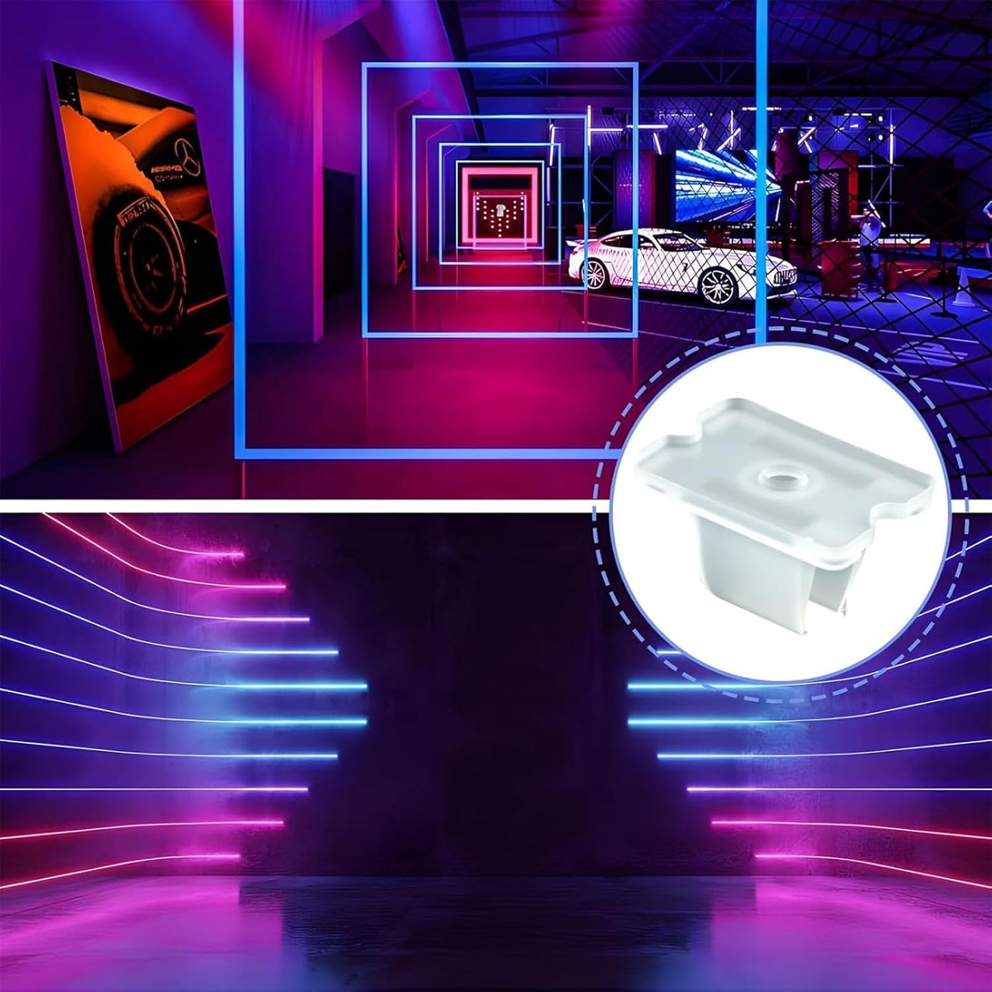 Set 50 clips neón soporte tira LED 0.197-0.236pulg