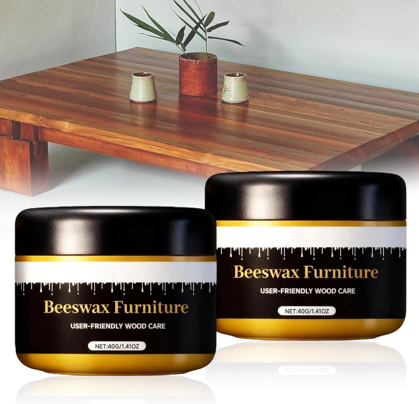 Cera para muebles madera natural 2 Pzas