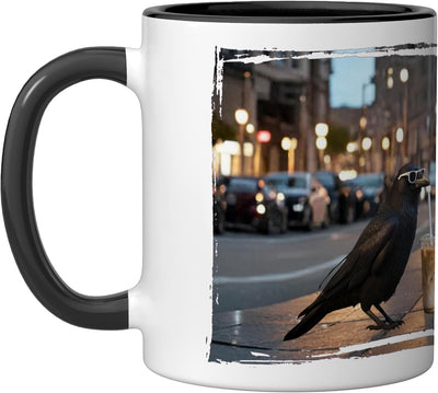 Taza Cerámica Café Frío Realista Negro/Blanco