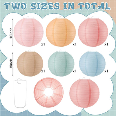 6 Linternas Papel Colgantes 8x10pulg Decorativas Hogar Aula
