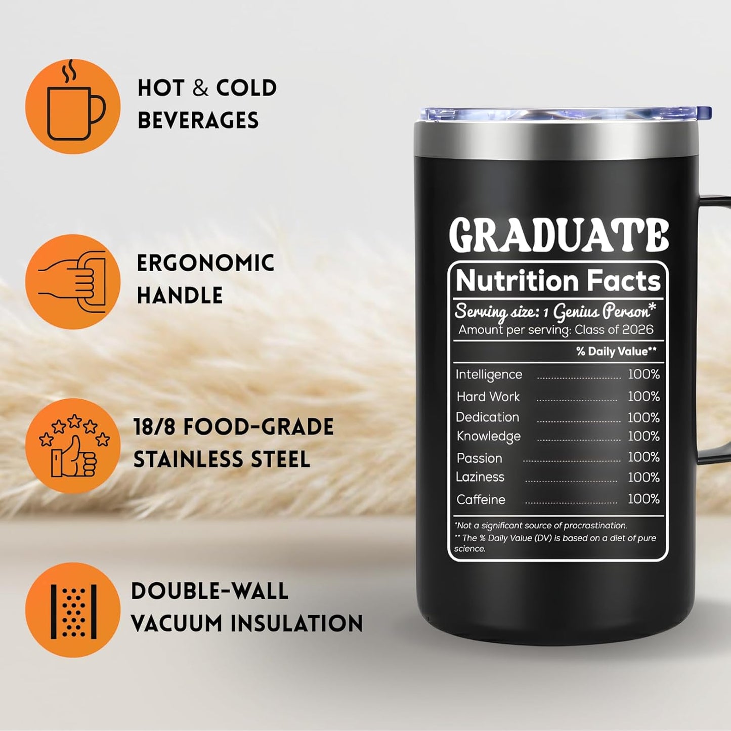 Mug termo para graduación de hombres 20oz con asa