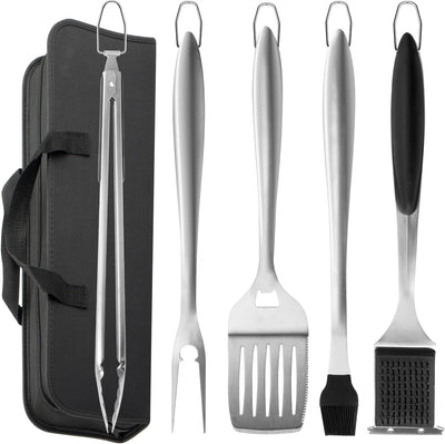 Set 6 Herramientas Parrilla Acero Inox Asar al Aire Libre