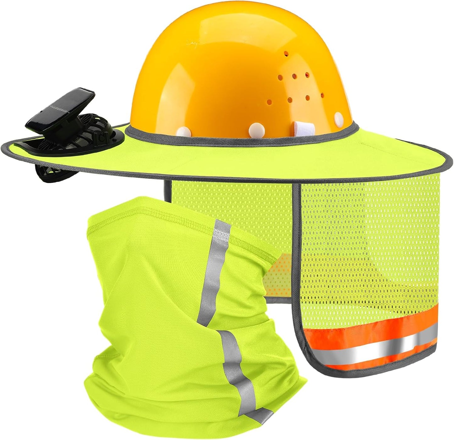 Sombrero duro sol con pantalla ventilador malla alta visibilidad