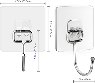 Pack 20 Ganchos Adhesivos Grandes para Pared Cocina Baño
