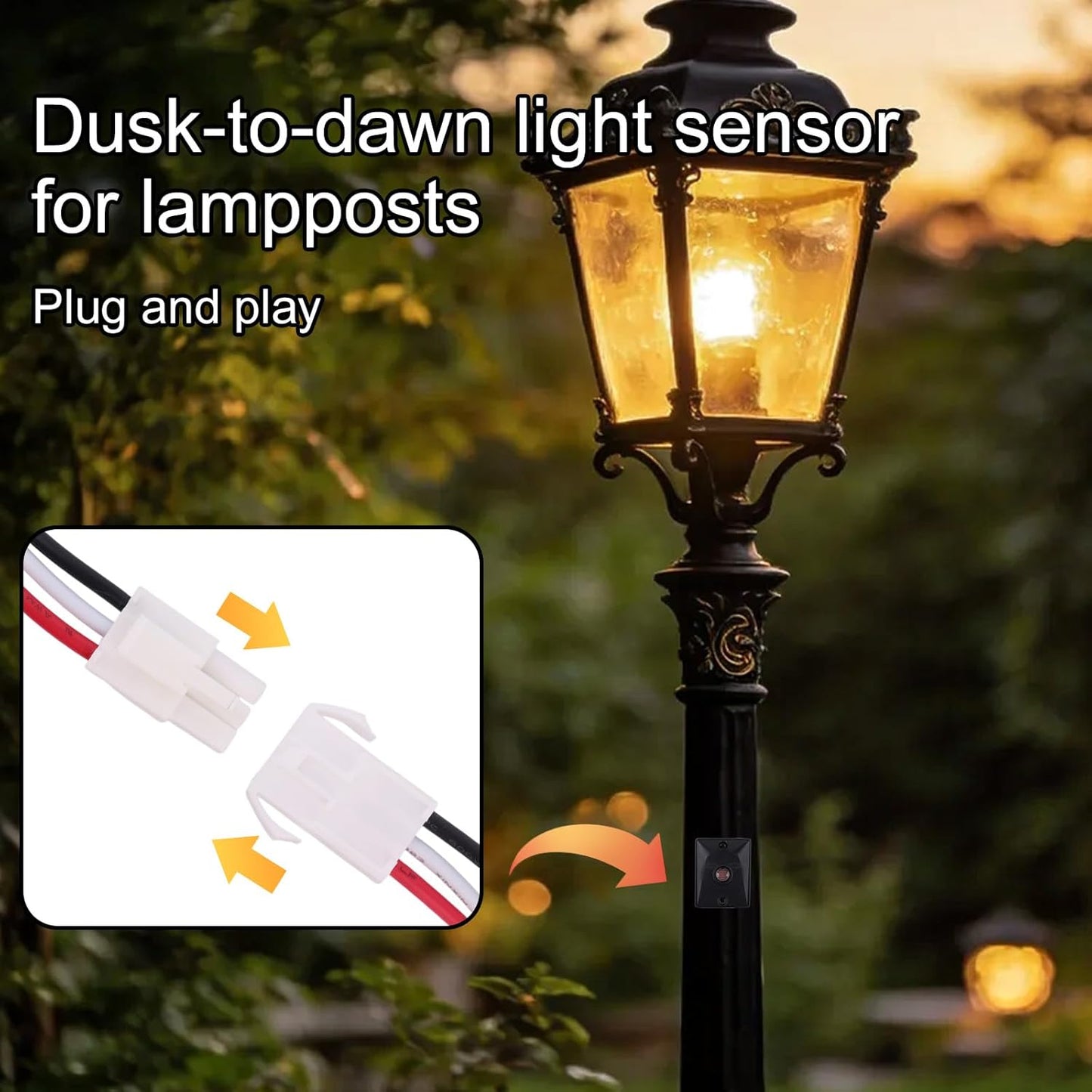 Sensor anochecer amanecer interruptor fotoeléctrico exterior 120V