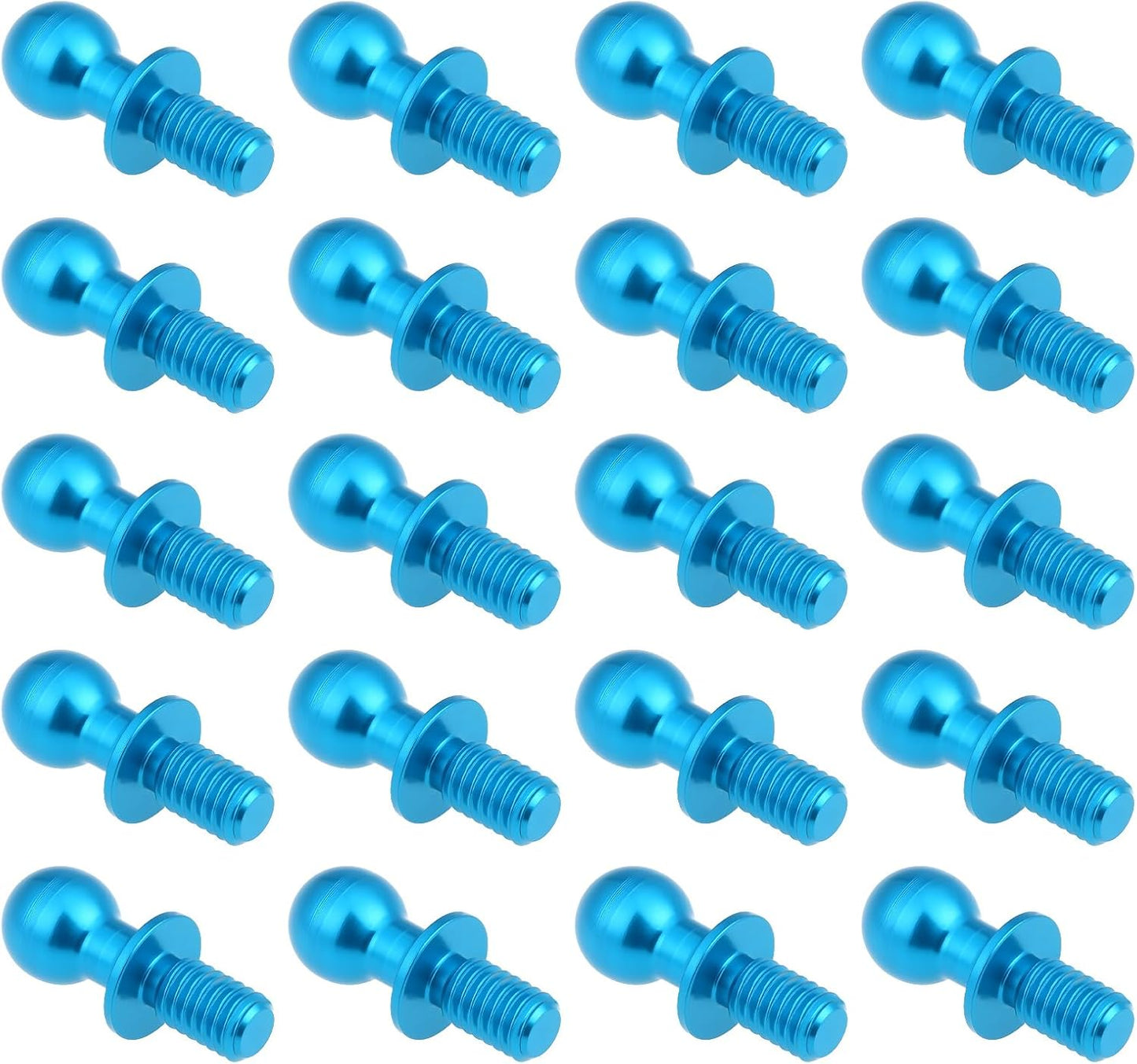 20 Pzas Cabeza Bola Aluminio Azul M3 para Coche RC Ta-Miya