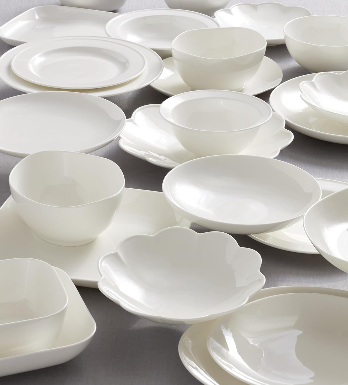 Set 16 Pzas Vajilla Porcelana Hueso con Borde