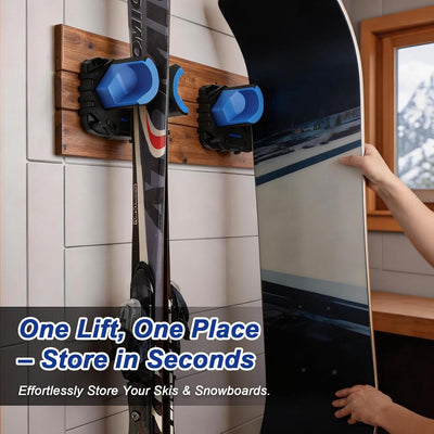 Soporte pared esquí snowboard antideslizante 25lb