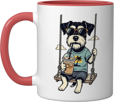 Taza cerámica DIGOR para café helado roja/blanca