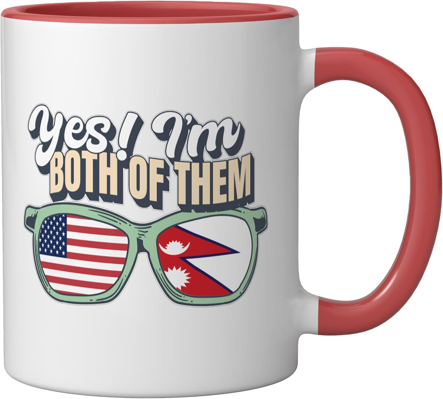 Taza cerámica USA Nepal Pride Roja/Blanca