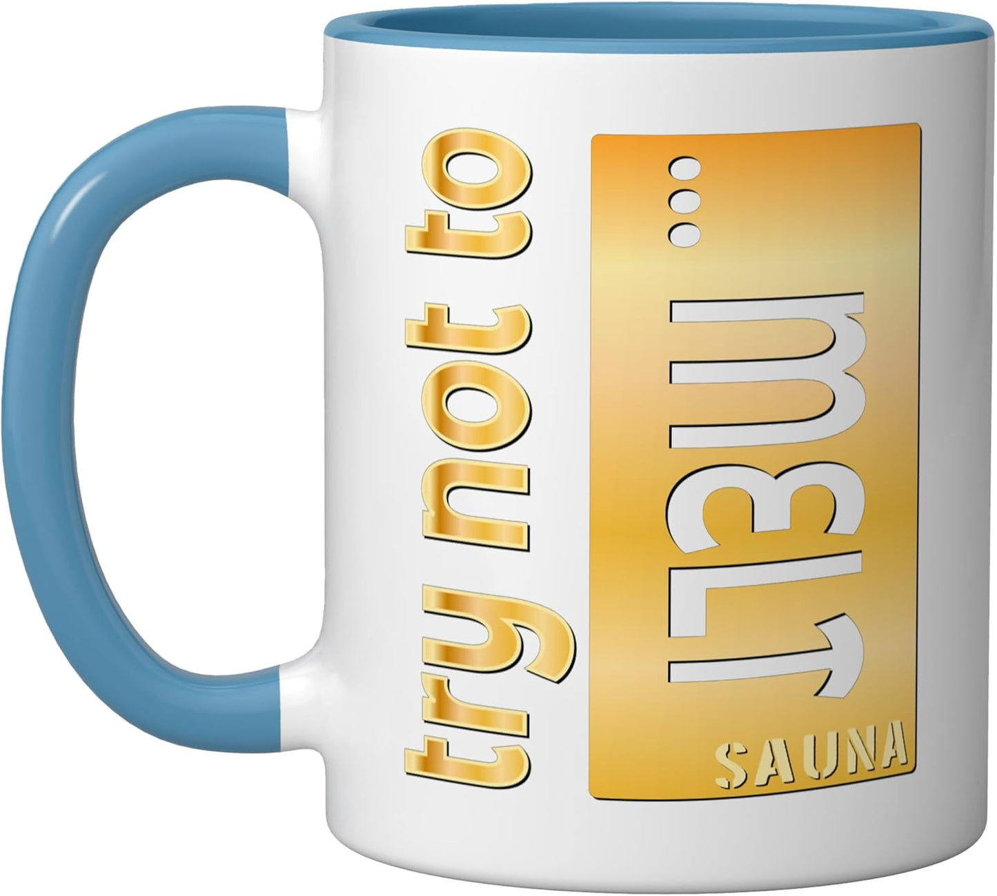 Taza cerámica para sauna térmica azul/blanco