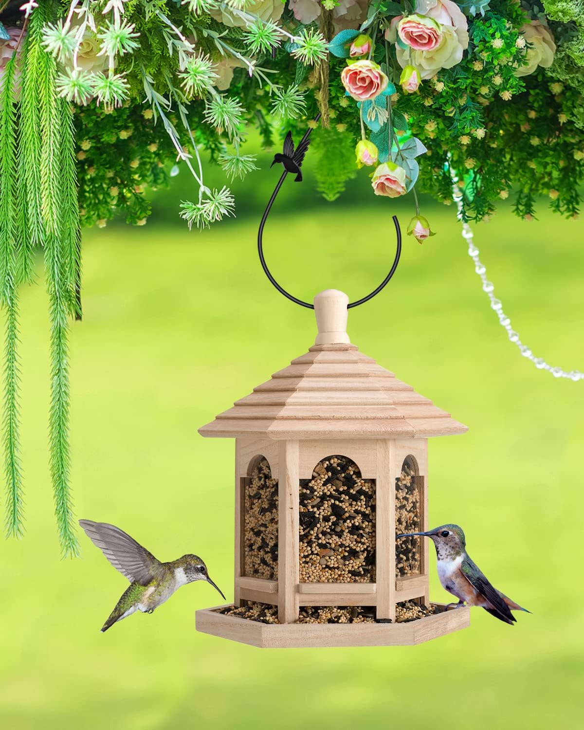 Percha 12pulg para comederos colibríes y adornos colgantes