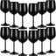 12 Copas Vino Aluminio 18oz Negro Elegantes Tallo