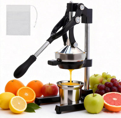 Exprimidor hierro fundido con taza acero inox negro