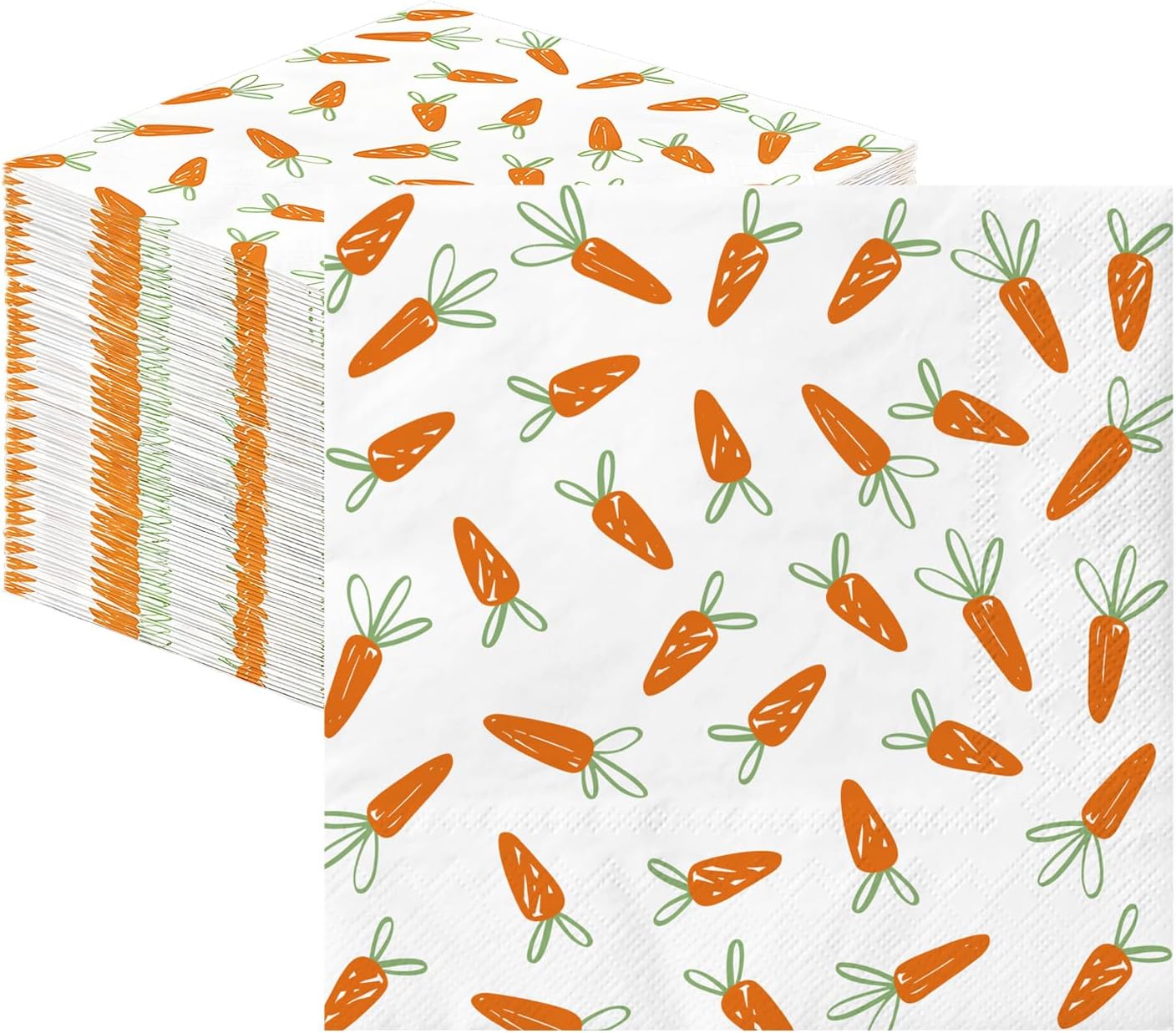 Servilletas de Pascua de papel con zanahoria y diseño de primavera
