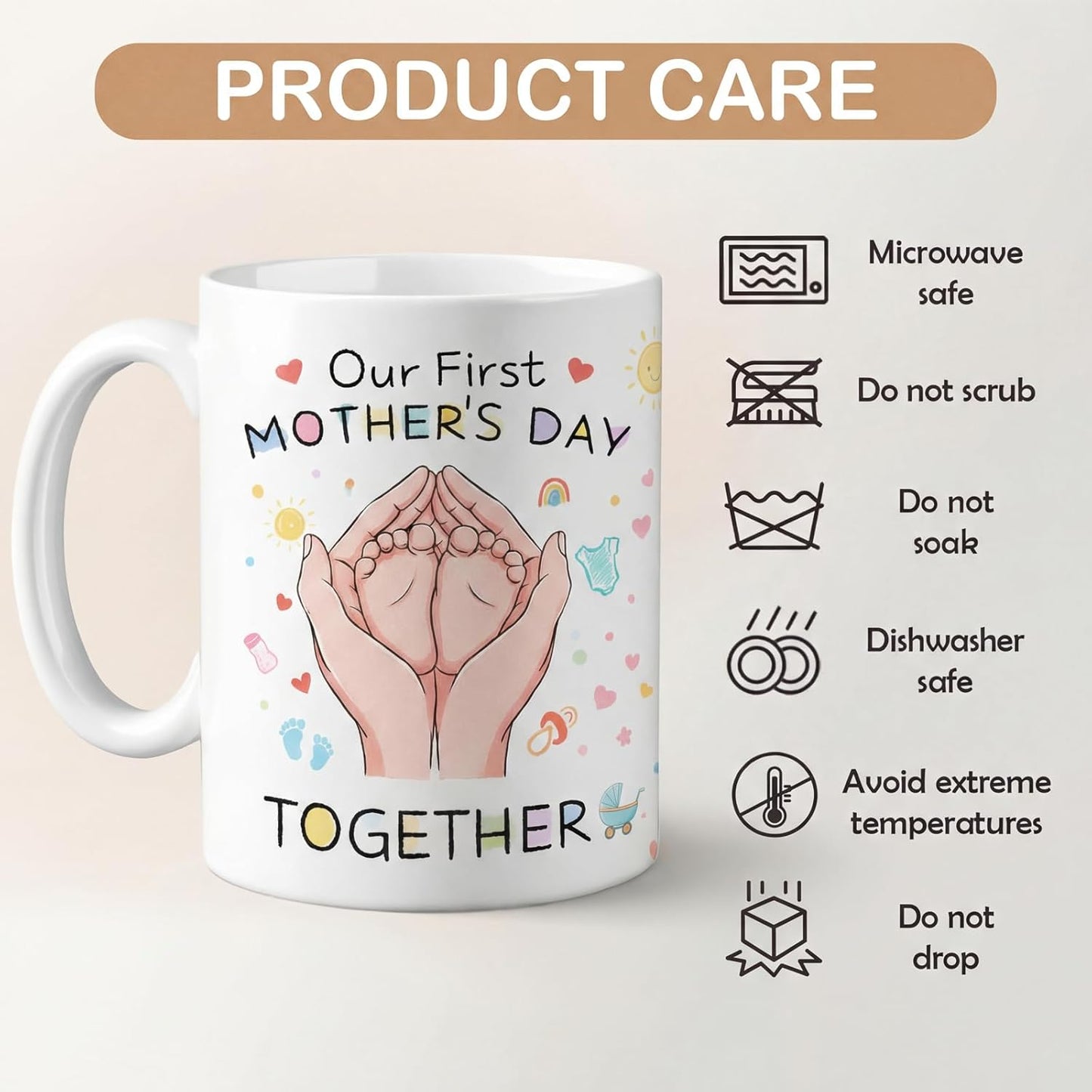 Taza café para mamá primerizas regalo día madre
