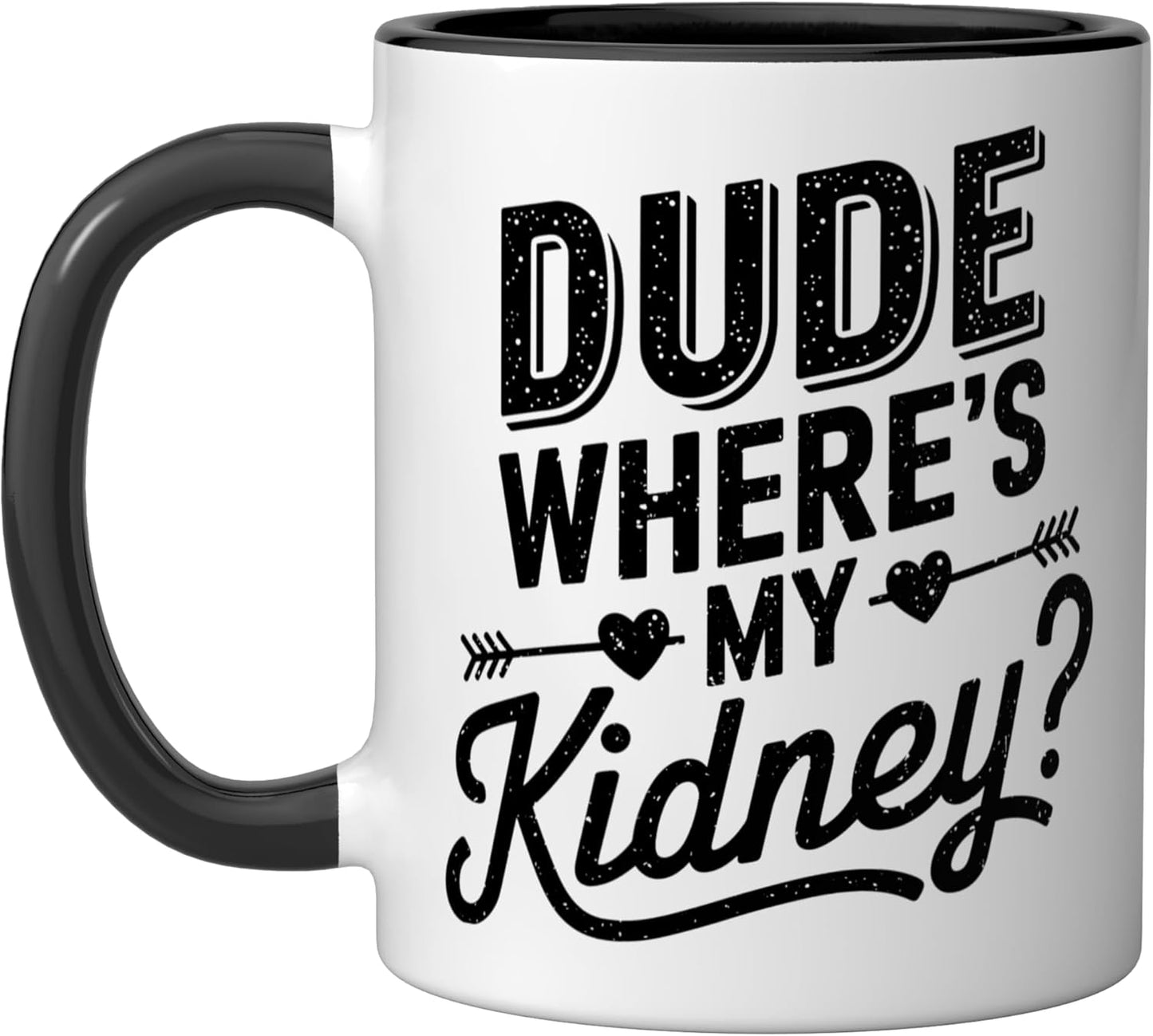 Taza cerámica para sobreviviente de riñón negro/blanco