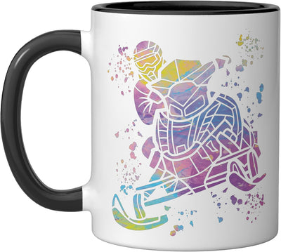 Taza cerámica para motosnieve Colorsplash Motor Sled negra/blanca