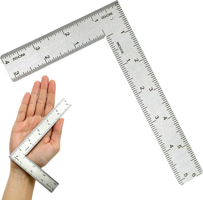 Regla acero inox cuadrada 4x6 pulg para carpintero