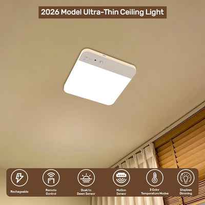Lámpara techo recargable sensor movimiento 3 temperaturas baño