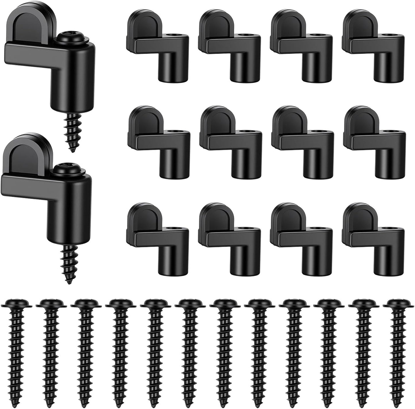 12 Clips Puerta Pantalla 3/8pulg Negros Ventana Vidrio