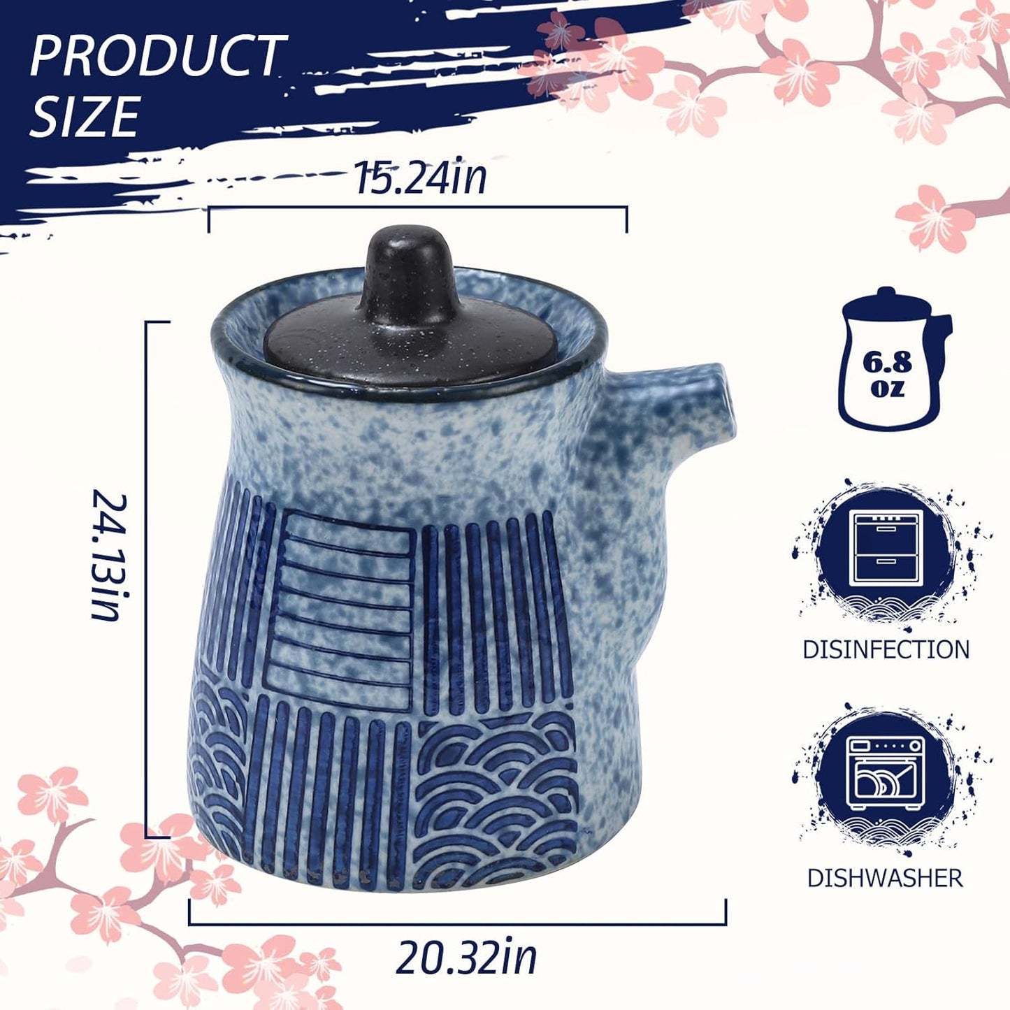Botella de condimentos con tapa de cerámica retro