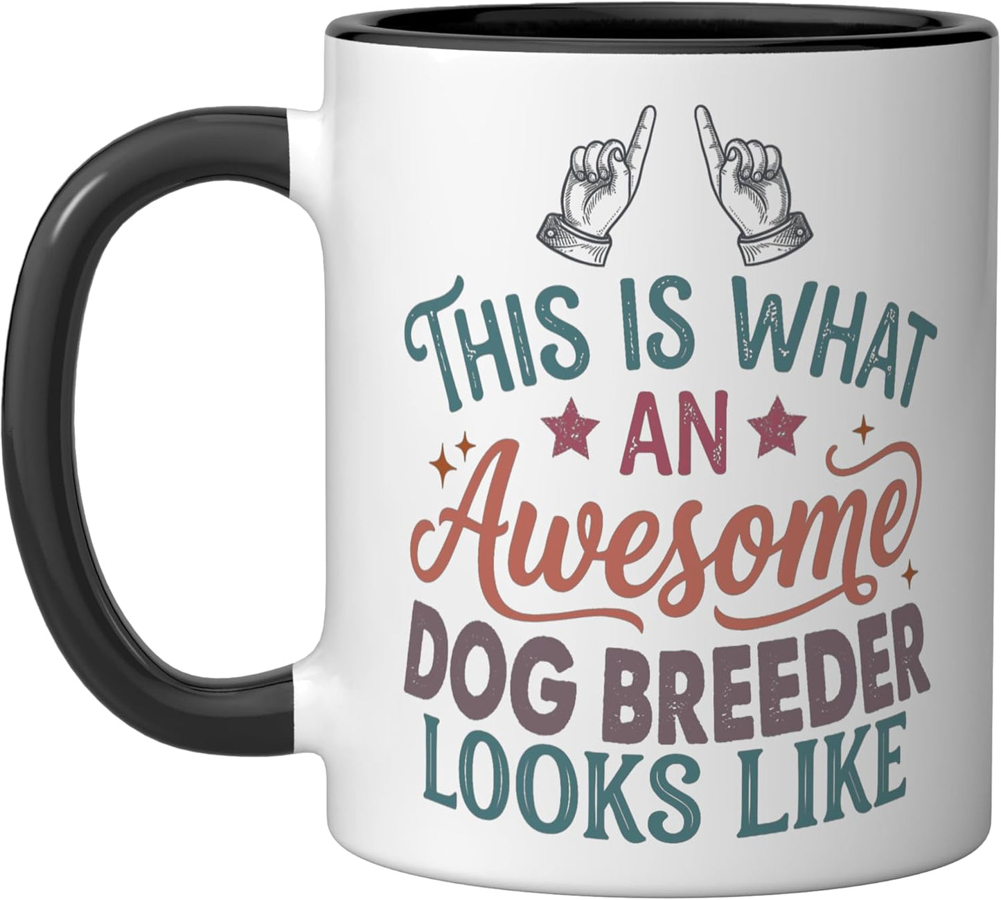 Taza cerámica divertida de perro criador awesome negro/blanco