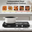 Placa inducción 2 quemadores 1800W plancha extraible