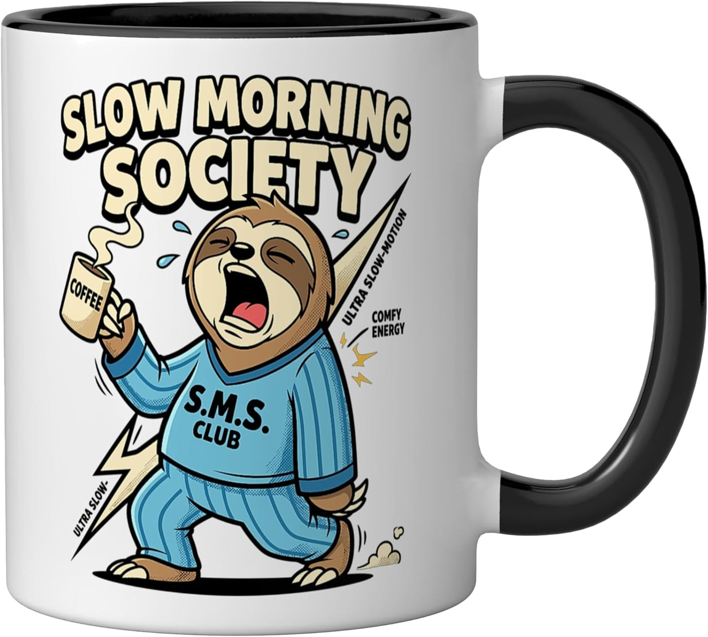 Taza Cerámica Café Slow Motion Negro/Blanco