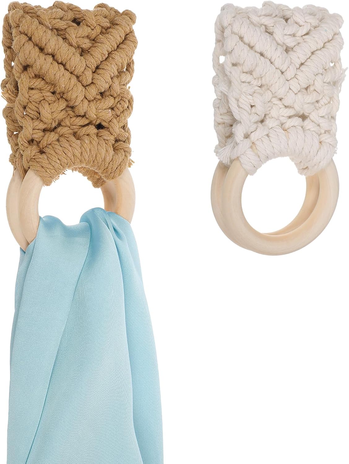 Juego de 2 toallas de cocina hechas a mano estilo bohemio con anillo de bucle