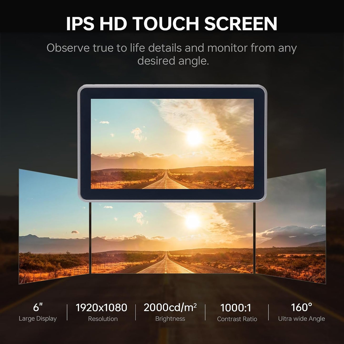 Monitor cámara 6pulg 4K HDMI 2000nits con batería