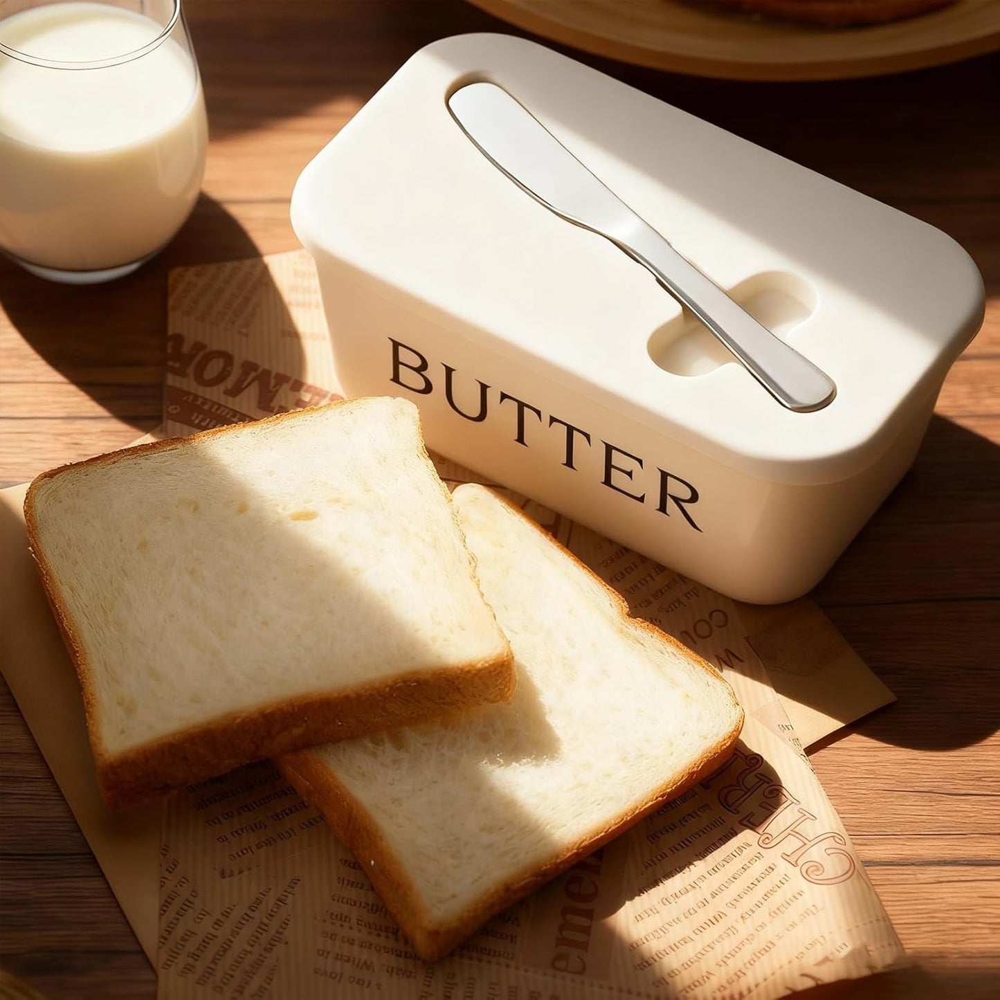 Mantequillera con tapa cuchillo acero inox