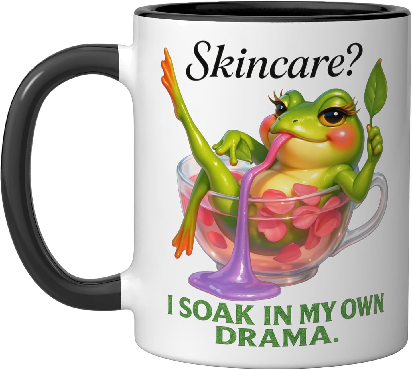 Taza Cerámica Humor Rana Negro/Blanco