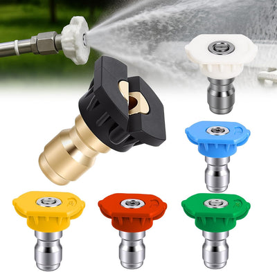 Set 6 puntas hidrolavadora acero inox 1/4 pulg 3.0 orificio