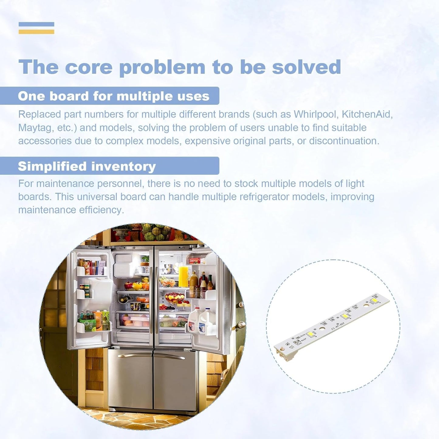 Tablero LED repuesto para refrigerador GE paquete 3