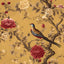 Papel tapiz autoadhesivo vintage pájaros peonías 17.5x120pulg amarillo