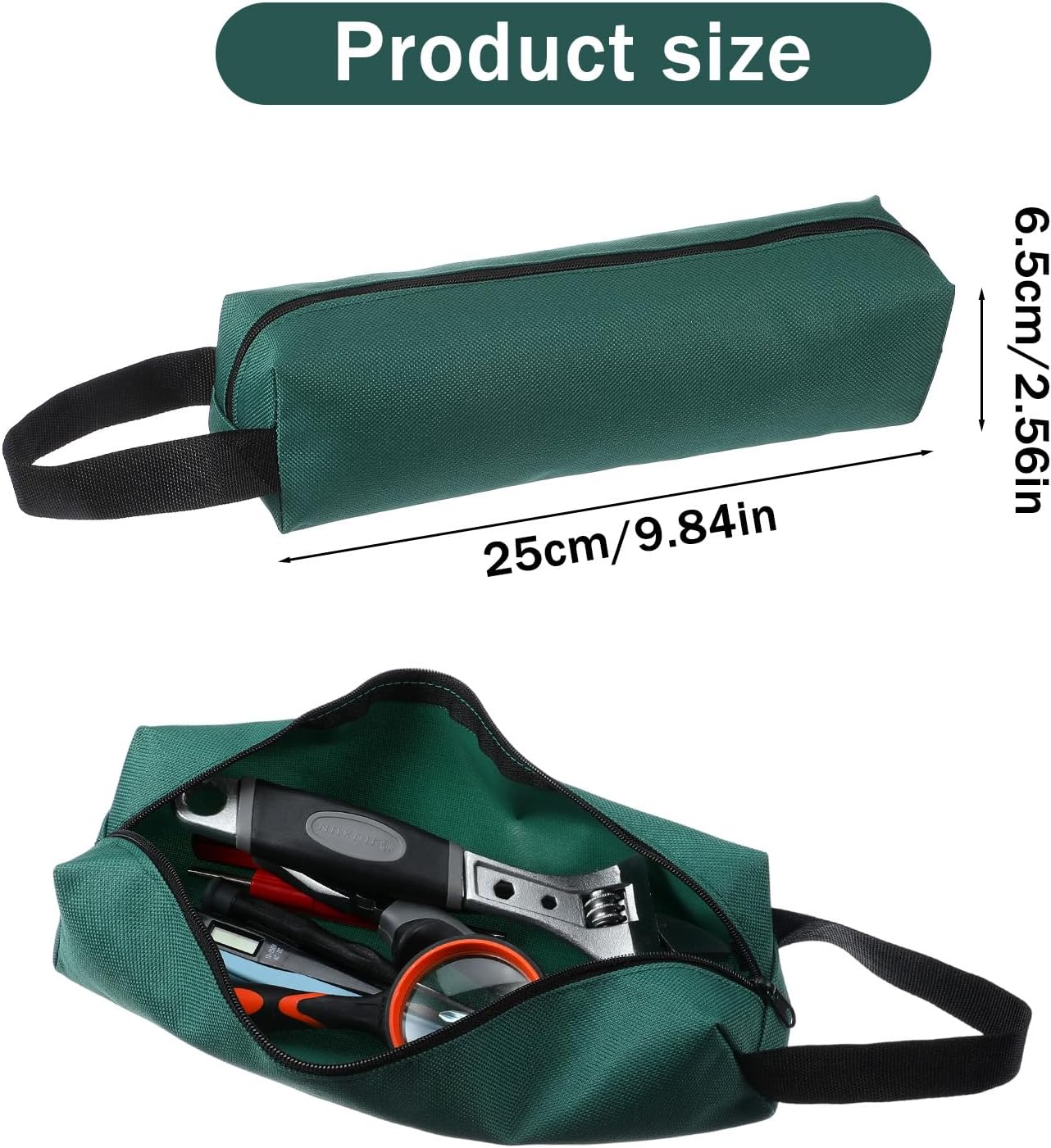 Set 2 Bolsas Herramientas Canvas con Cierre para Almacenamiento