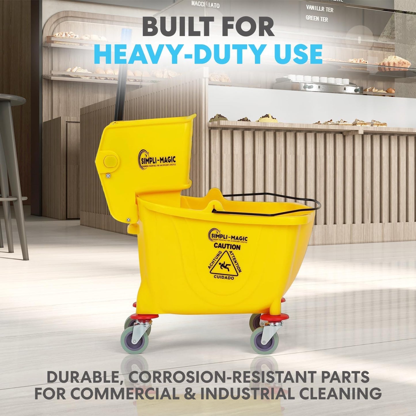 Escurridor cubo fregona 35qt amarillo con trapeador