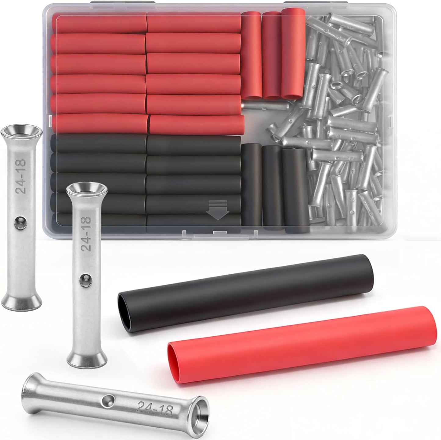 Kit 100 conectores a tope 24-18 AWG cobre estañado