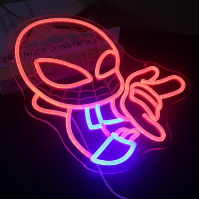 Arte pared con luz LED araña para sala juegos dormitorio