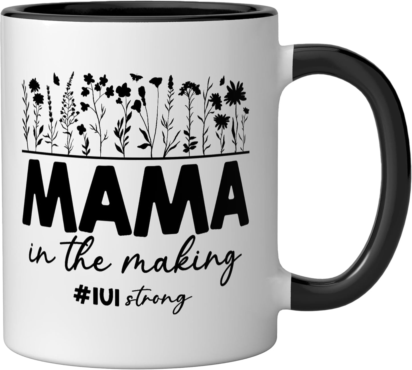 Taza de cerámica para inseminación intrauterina color negro y blanco