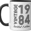 Taza cerámica vintage edición limitada 1984 negra/blanca