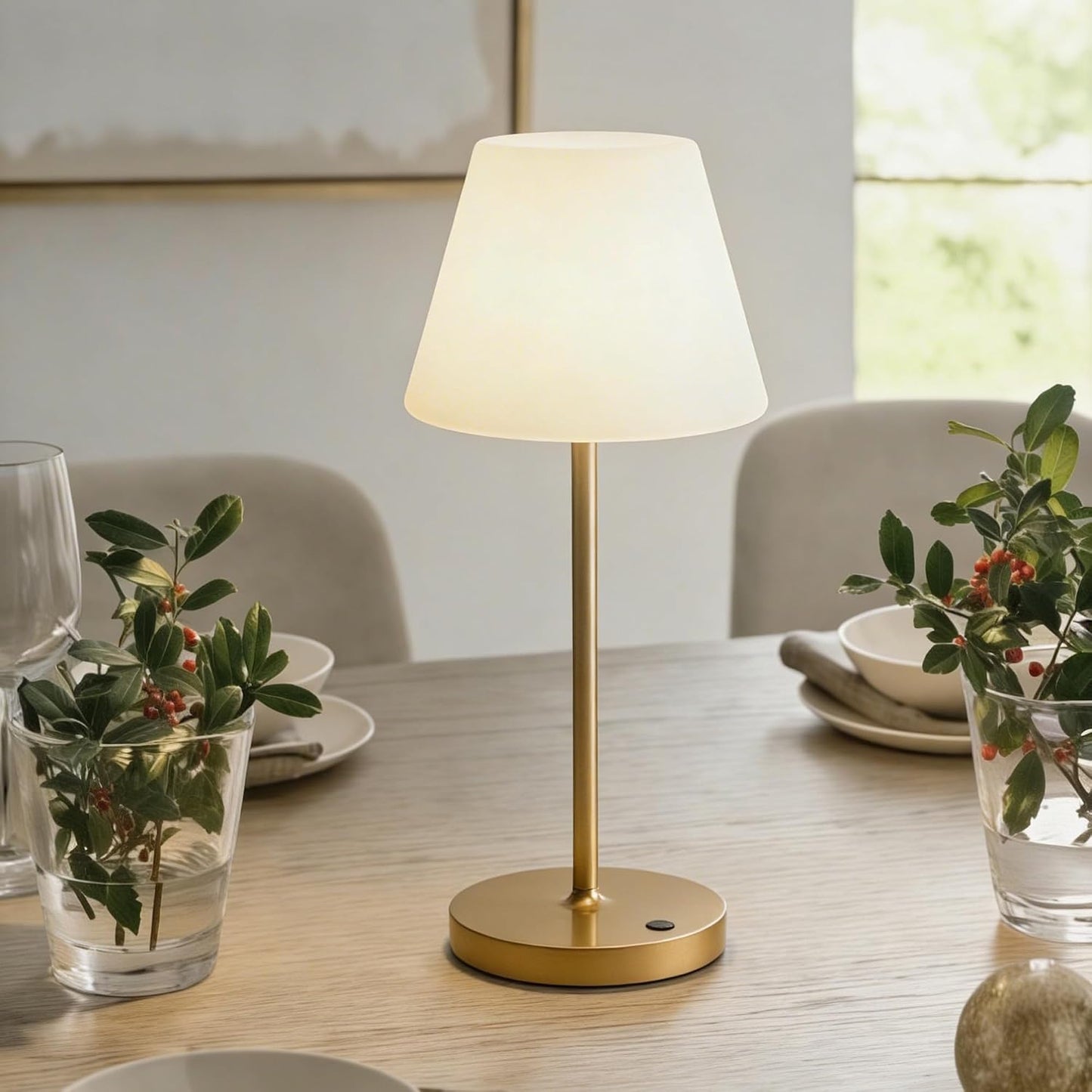 Lámpara mesa LED inalámbrica recargable 2700K tacto impermeable