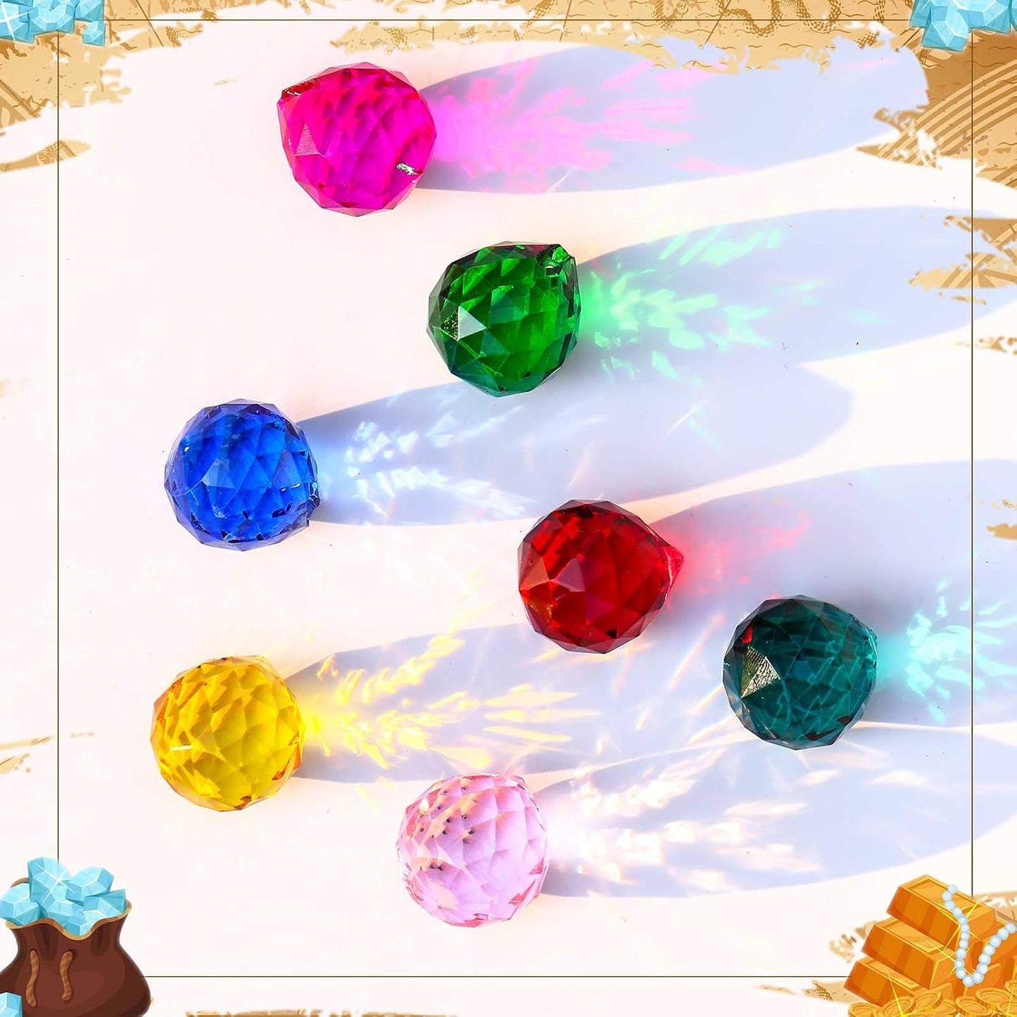 30 Bolas Cristal Colgantes Ventana Feng Shui Multicolor