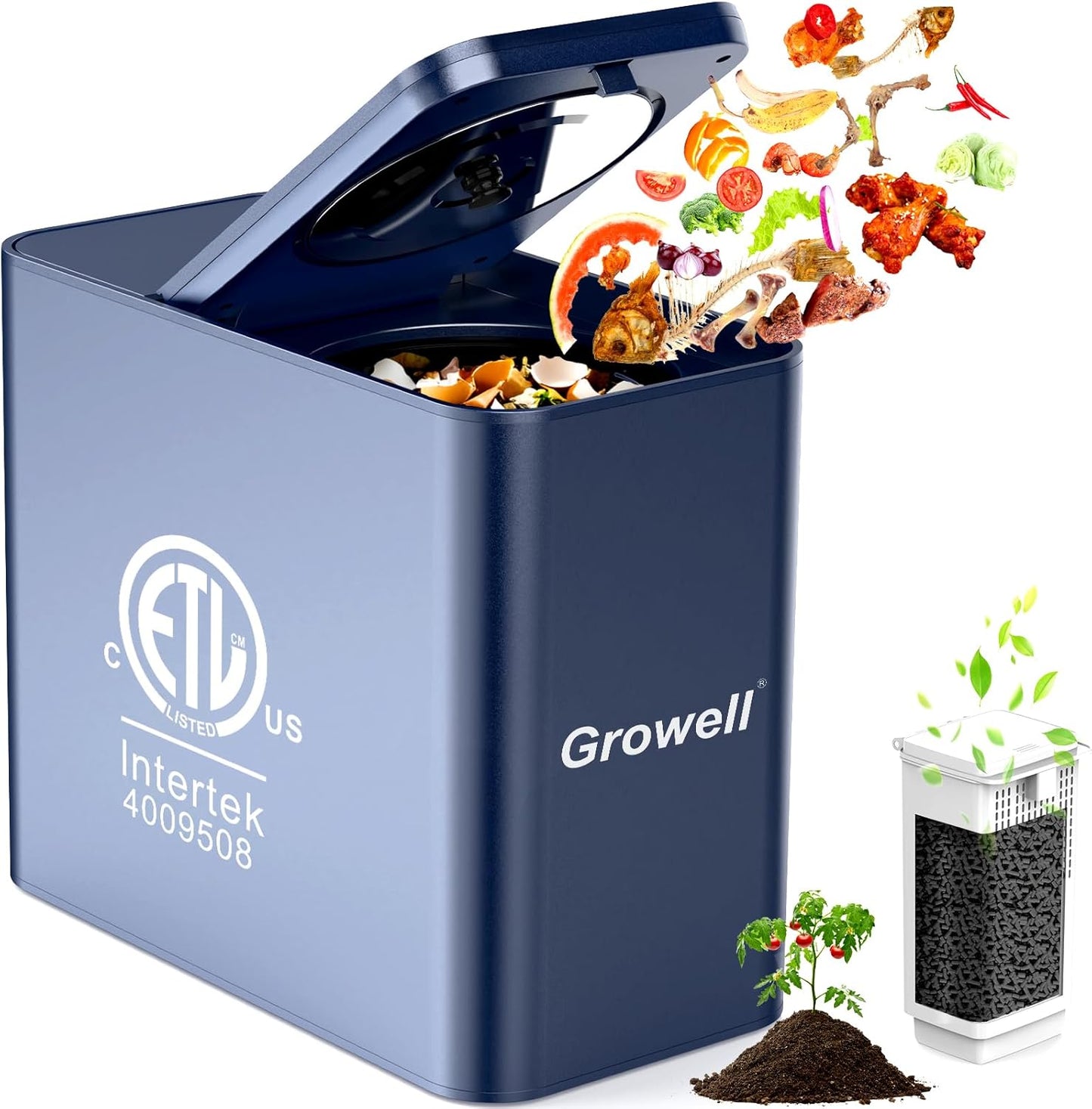 Compostador eléctrico de 3.2L para cocina con pantalla LED