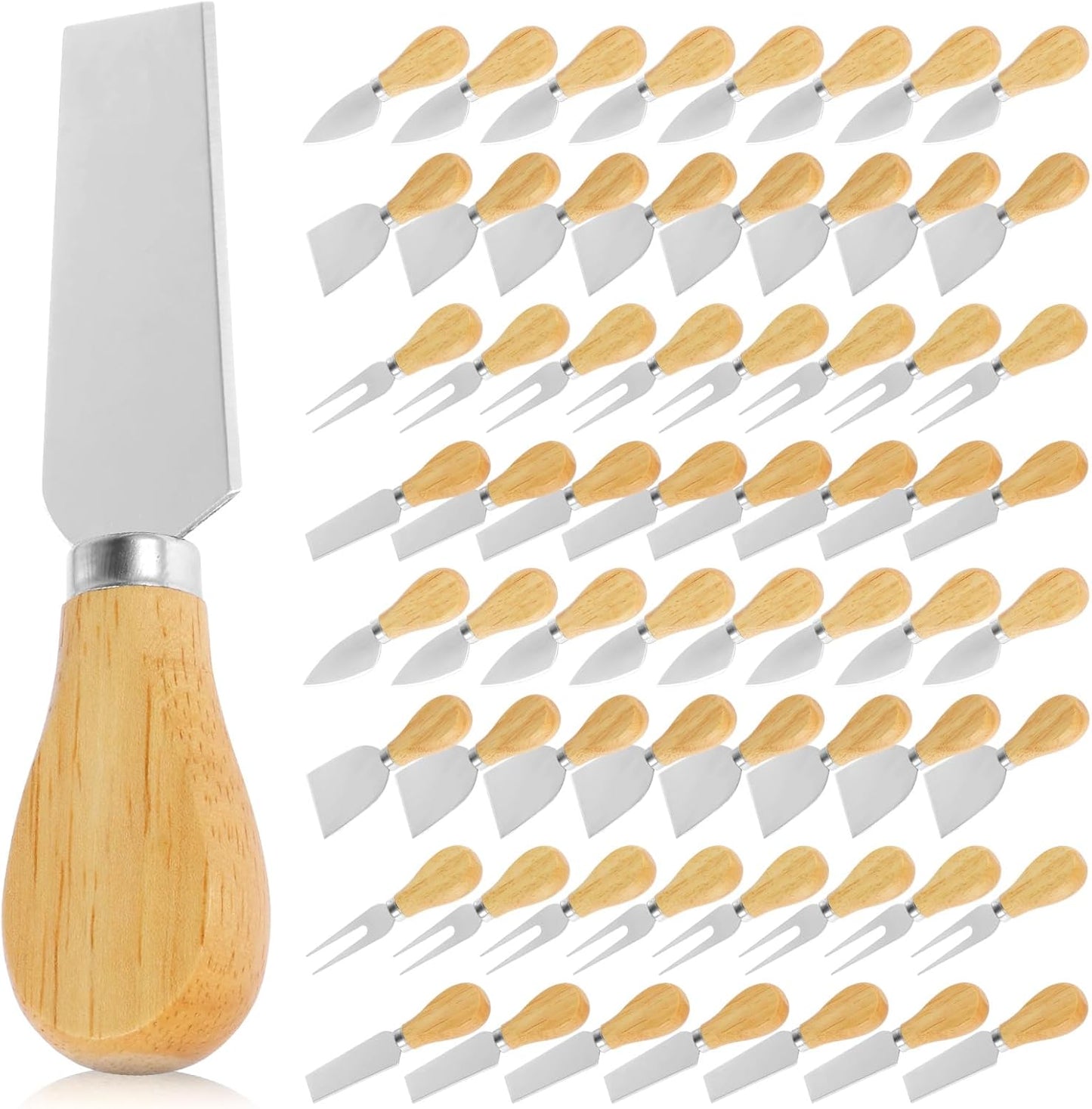 Set 64 cuchillos queso acero inox espátula tenedores