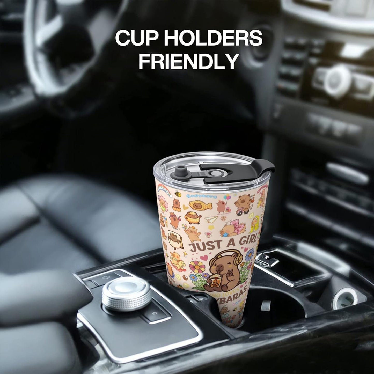 Vaso Capybara para niñas y mujeres de acero inoxidable